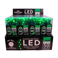 24.5' UL 50L Green 5MM LED Connectible Light Set With Green Wire