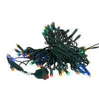 24.5' UL 50L Multicolored 5MM LED Connectible Light Set With Green Wire