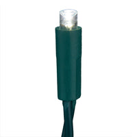 24.5' UL 50L Pure White 5MM LED Connectible Light Set With Green Wire
