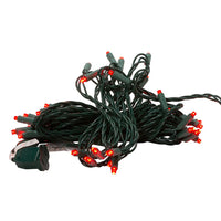 24.5' UL 50L Red 5MM LED Connectible Light Set With Green Wire