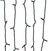 24.5' UL 50L Red & Pure White 5MM LED Connectible Light Set With Green Wire