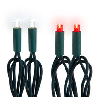 24.5' UL 50L Red & Pure White 5MM LED Connectible Light Set With Green Wire