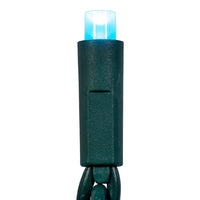 24.5' UL 50L Teal Frost 5MM LED Connectible Light Set With Green Wire