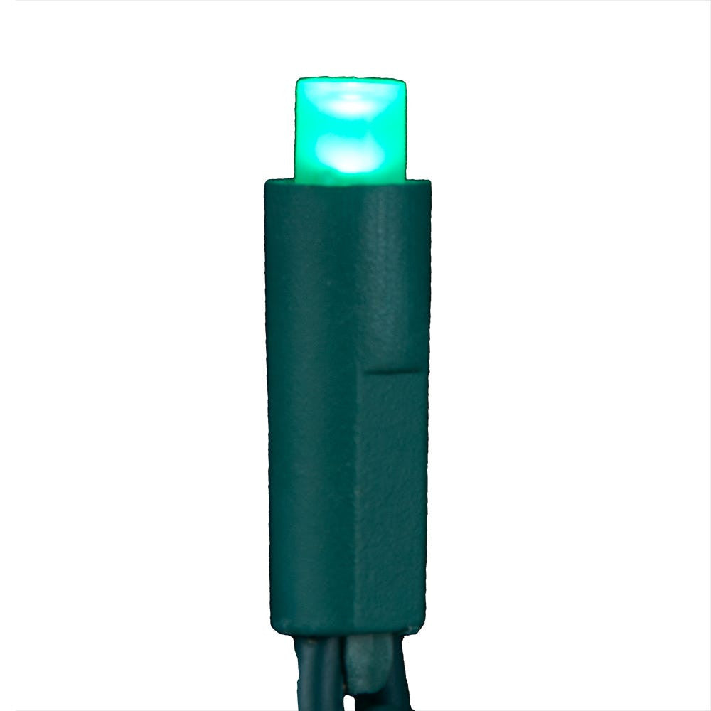 24.5' UL 50L Pure White, Red & Green Frost 5MM LED Connectible Light Set With Green Wire