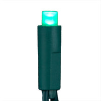 24.5' UL 50L Pure White, Red & Green Frost 5MM LED Connectible Light Set With Green Wire