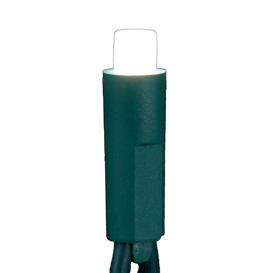 24.5' UL 50L Pure White, Red & Green Frost 5MM LED Connectible Light Set With Green Wire