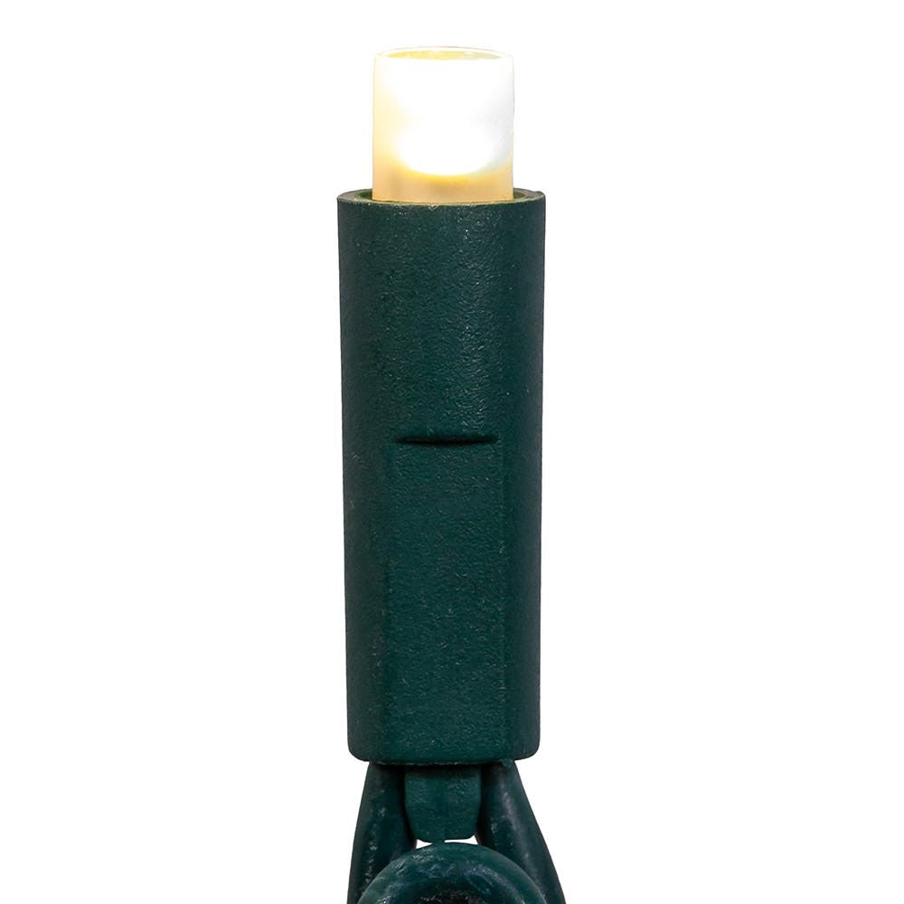 24.5' UL 50L Warm White Frost 5MM LED Connectible Light Set With Green Wire