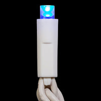 24.5' UL 50L Blue Frost 5MM LED Connectible Light Set With White Wire
