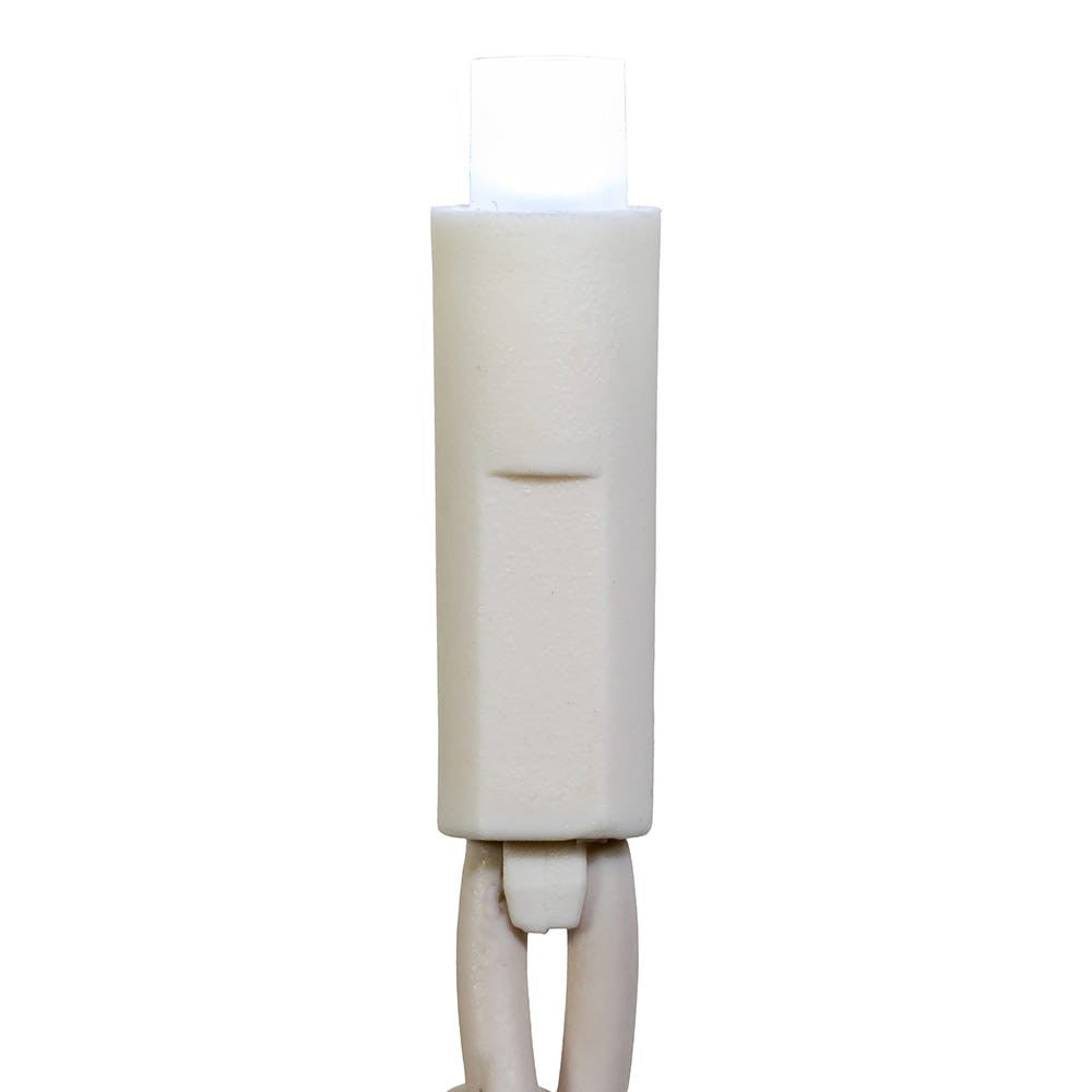 24.5' UL 50L Cool White Frost 5MM LED Connectible Light Set With White Wire