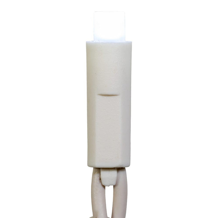 24.5' UL 50L Cool White Frost 5MM LED Connectible Light Set With White Wire
