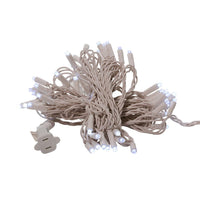 24.5' UL 50L Cool White Frost 5MM LED Connectible Light Set With White Wire