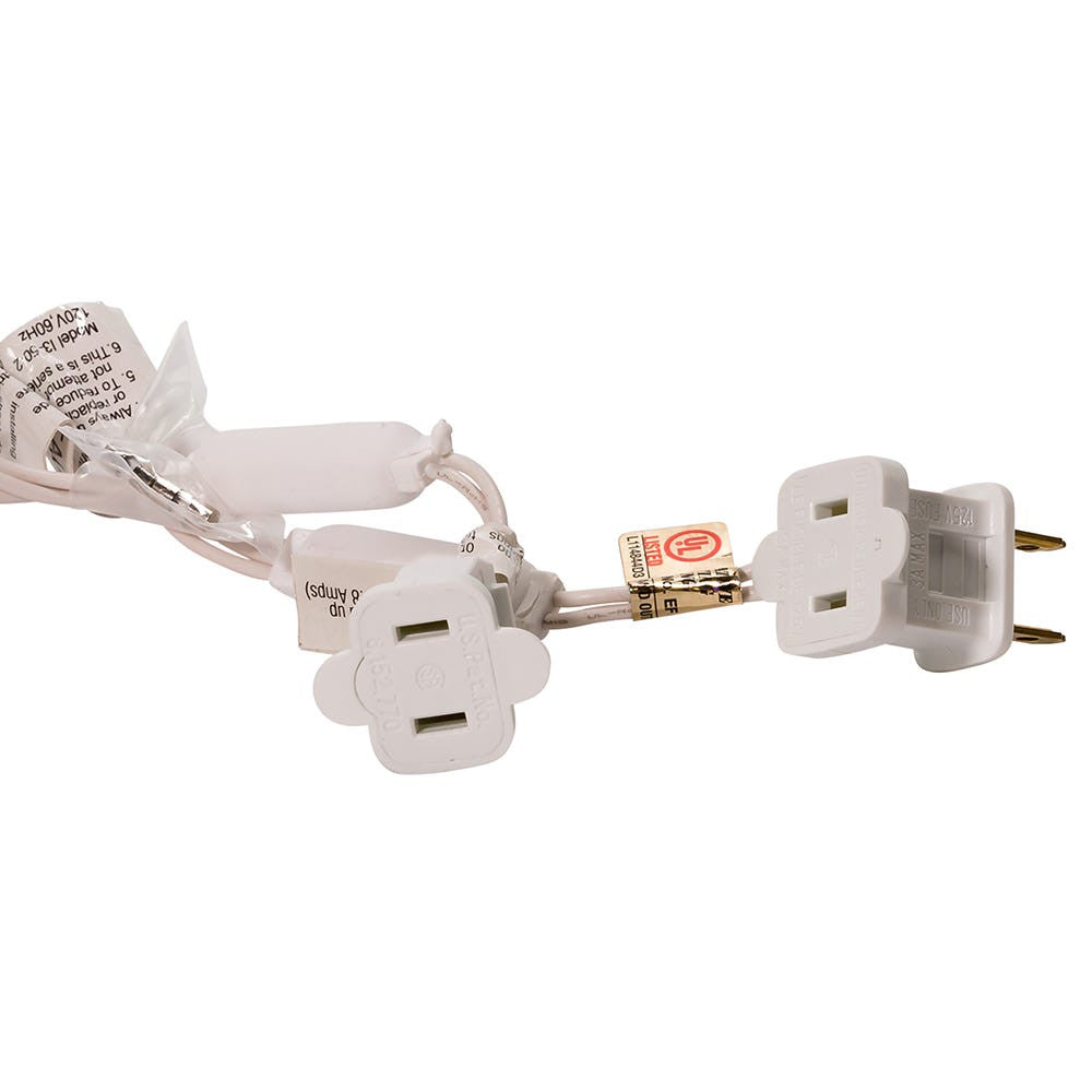 24.5' UL 50L Cool White Frost 5MM LED Connectible Light Set With White Wire