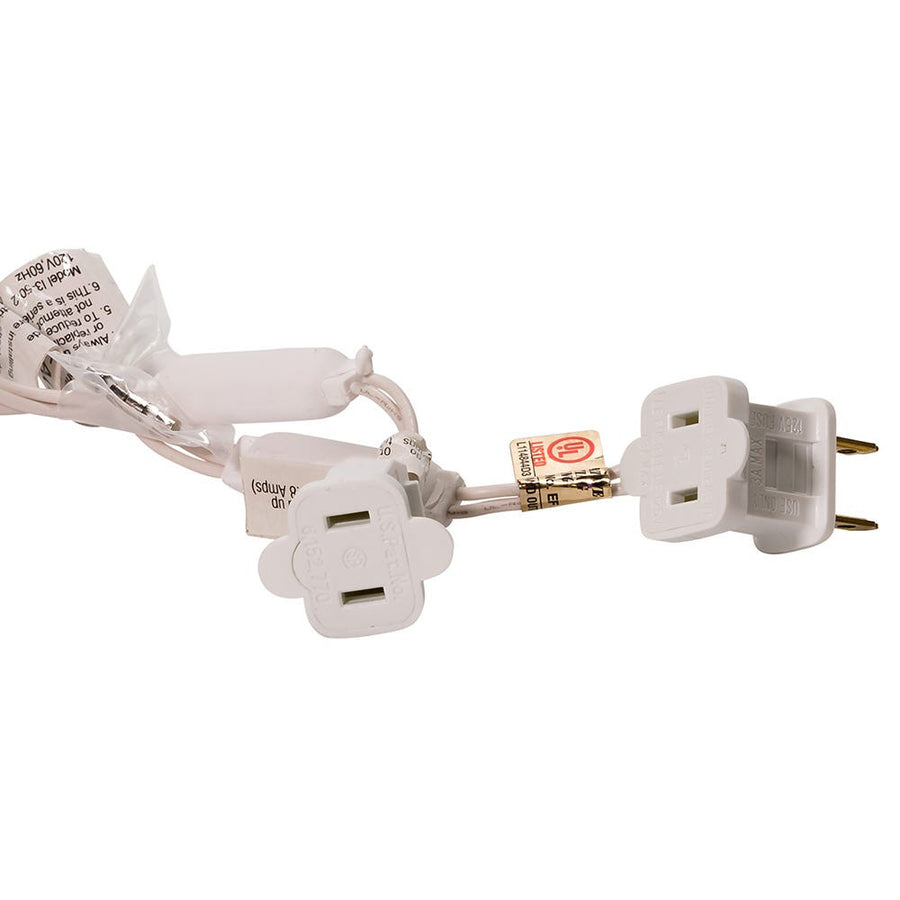 24.5' UL 50L Cool White Frost 5MM LED Connectible Light Set With White Wire