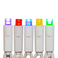 24.5' UL 50L Multicolored Frost 5MM LED Connectible Light Set With White Wire