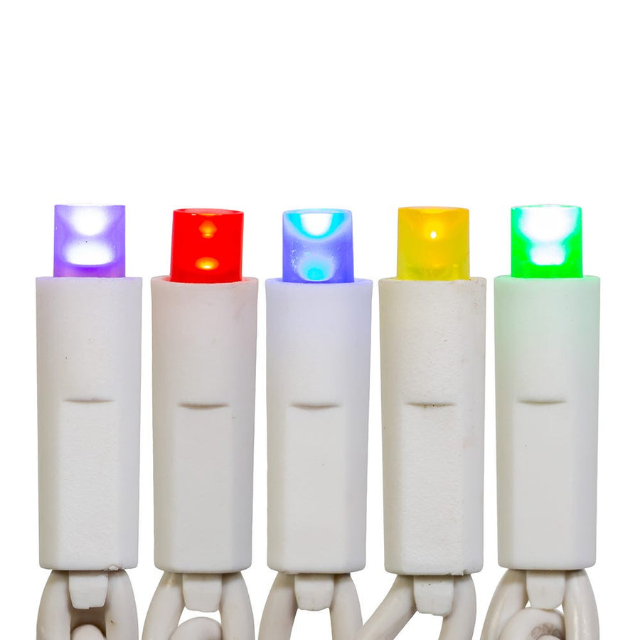 24.5' UL 50L Multicolored Frost 5MM LED Connectible Light Set With White Wire