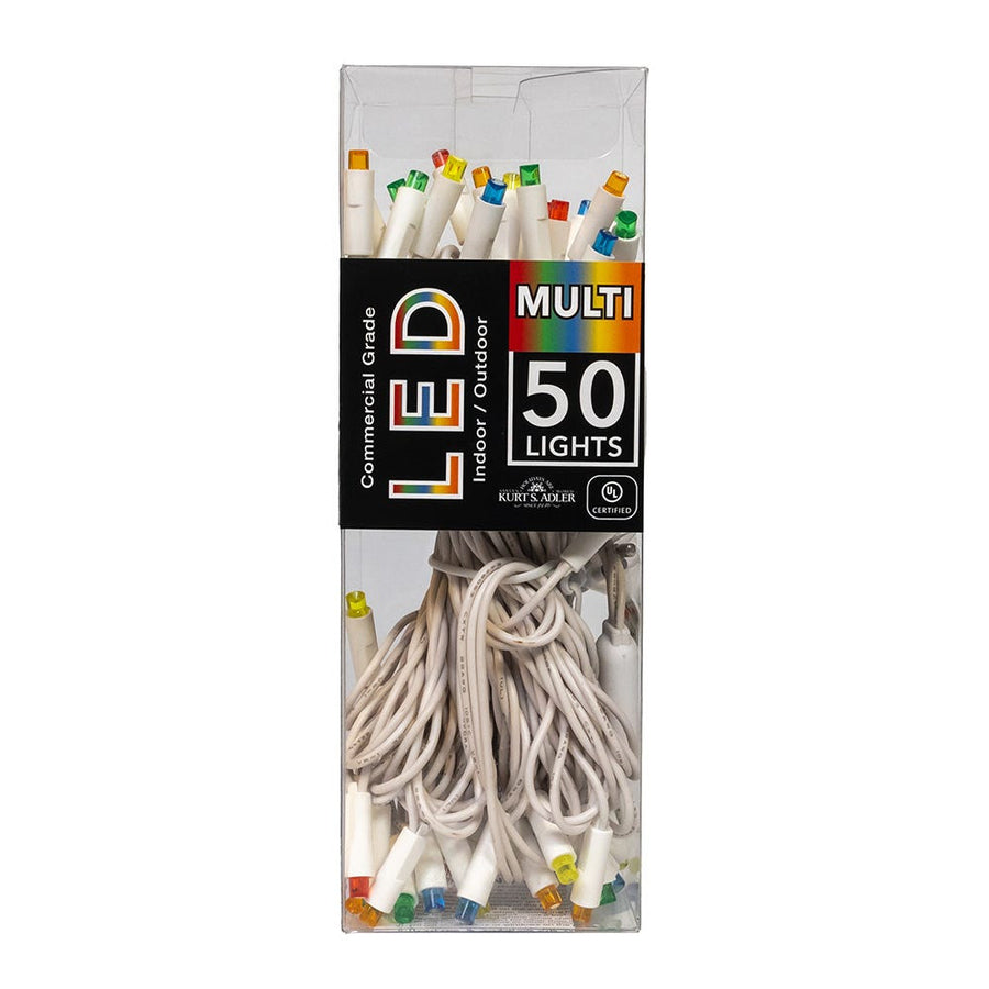 24.5' UL 50L Multicolored 5MM LED Connectible Light Set With White Wire