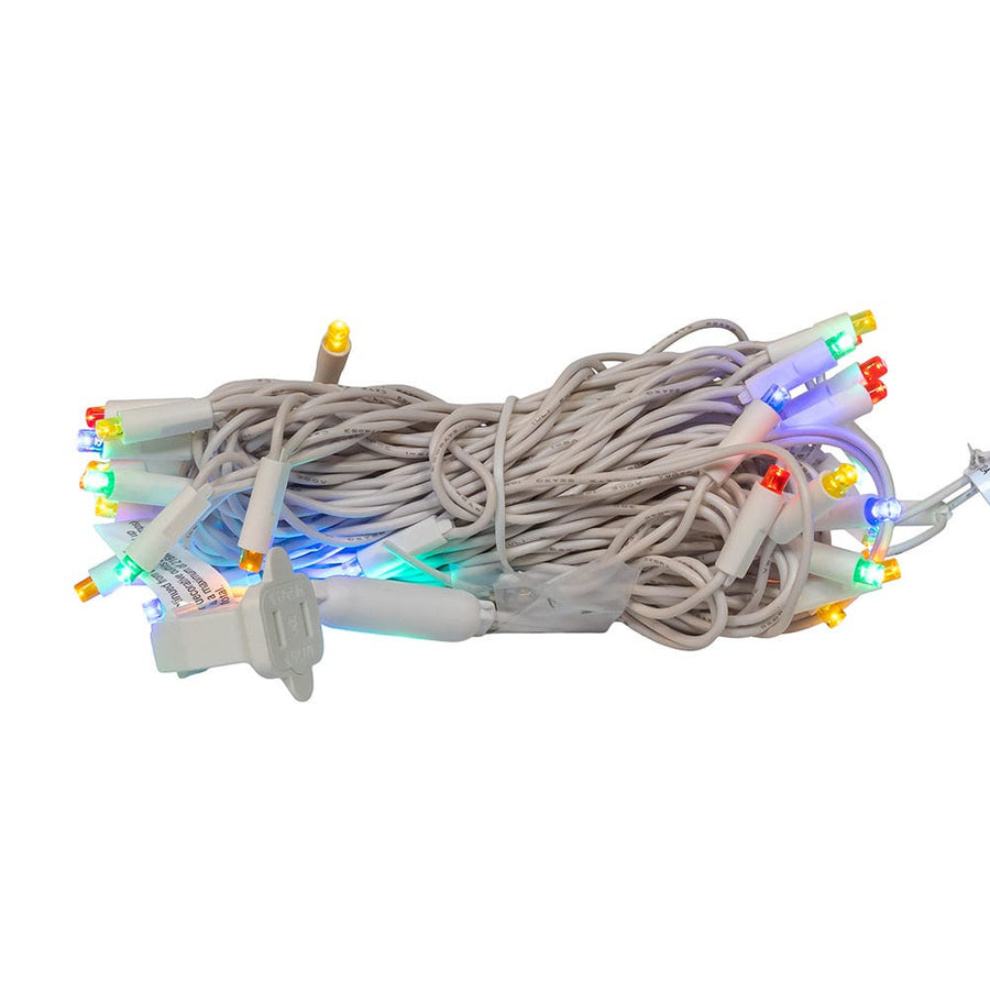 24.5' UL 50L Multicolored 5MM LED Connectible Light Set With White Wire