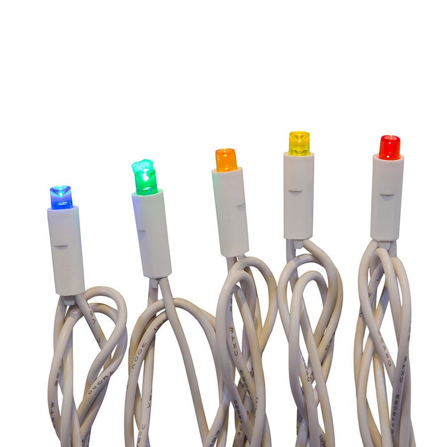 24.5' UL 50L Multicolored 5MM LED Connectible Light Set With White Wire