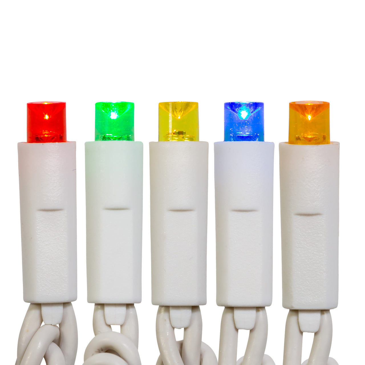 24.5' UL 50L Multicolored 5MM LED Connectible Light Set With White Wire