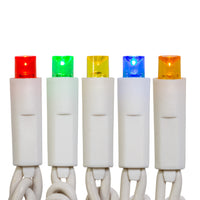 24.5' UL 50L Multicolored 5MM LED Connectible Light Set With White Wire