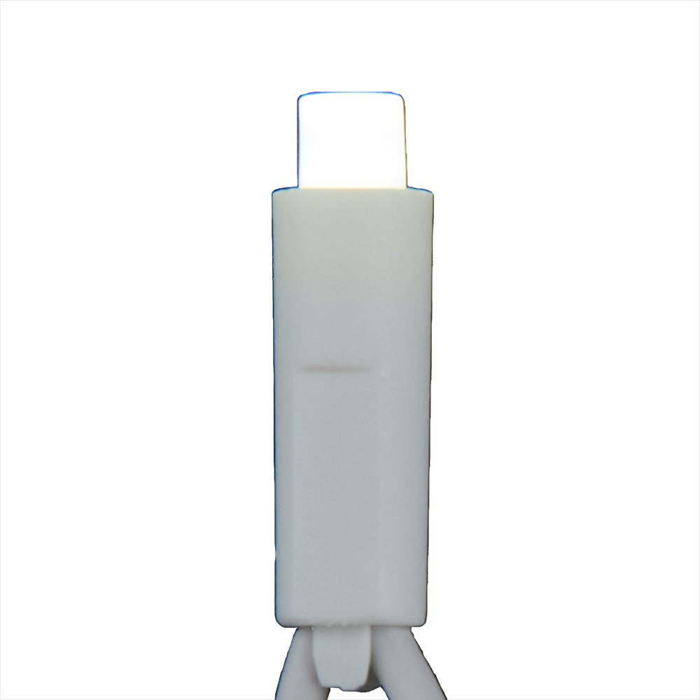 24.5' UL 50L Pure White Frost 5MM LED Connectible Light Set With White Wire