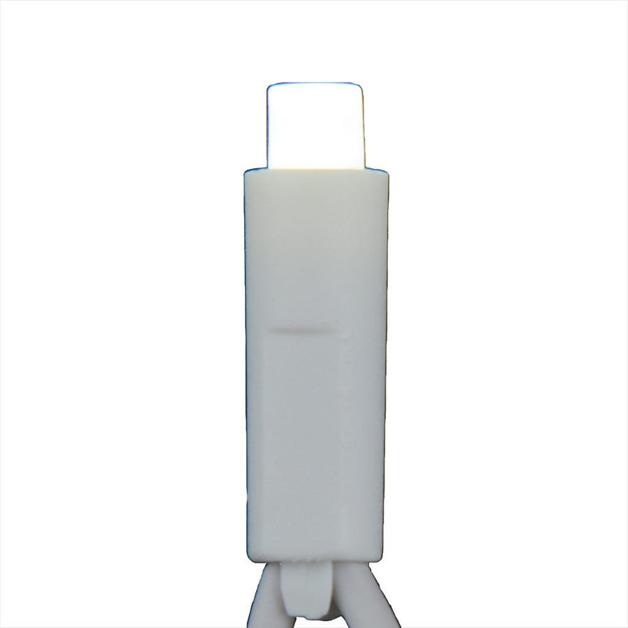 24.5' UL 50L Pure White Frost 5MM LED Connectible Light Set With White Wire