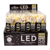 24.5' UL 50L Warm White 5MM LED Connectible Light Set With White Wire