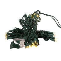 24.5' UL 50L Warm White Twinkle 5MM LED Connectible Light Set With Green Wire