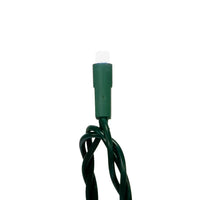 24.5' UL 50L Cool White Frost Twinkle 5MM LED Connectible Light Set With Green Wire
