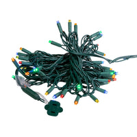 24.5' UL 50L Multicolored Twinkle 5MM LED Connectible Light Set With Green Wire