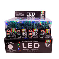24.5' UL 50L Multicolored Twinkle 5MM LED Connectible Light Set With Green Wire