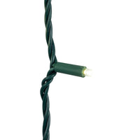 24.5' UL 50L Pure White Twinkle 5MM LED Connectible Light Set With Green Wire