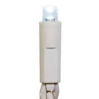 24.5' UL 50L Cool White Twinkle 5MM LED Connectible Light Set With White Wire