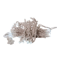 24.5' UL 50L Cool White Twinkle 5MM LED Connectible Light Set With White Wire