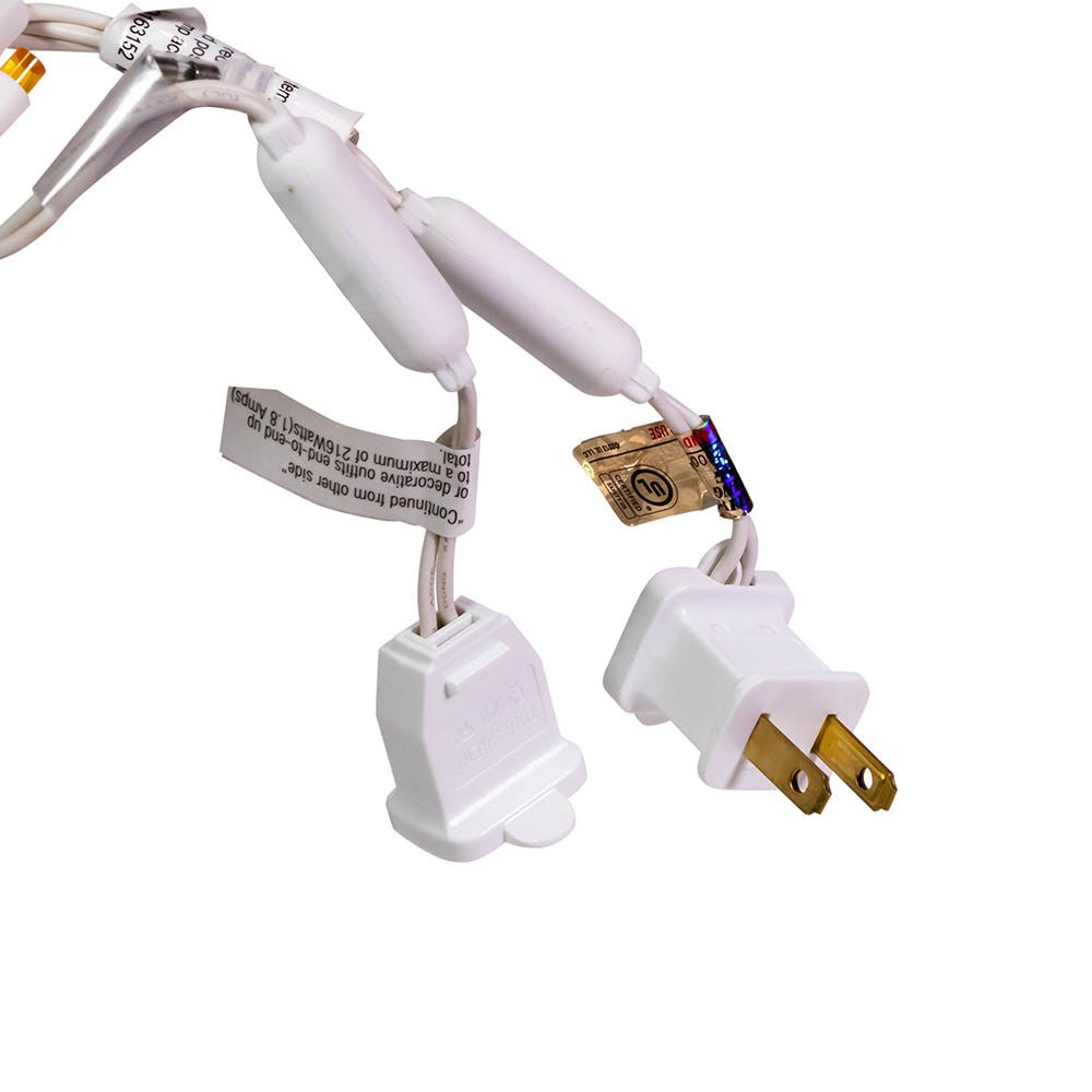 24.5' UL 50L Multicolored Twinkle 5MM LED Connectible Light Set With White Wire