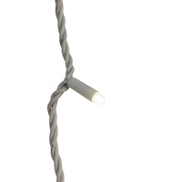 24.5' UL 50L Pure White Frost Twinkle 5MM LED Connectible Light Set With White Wire
