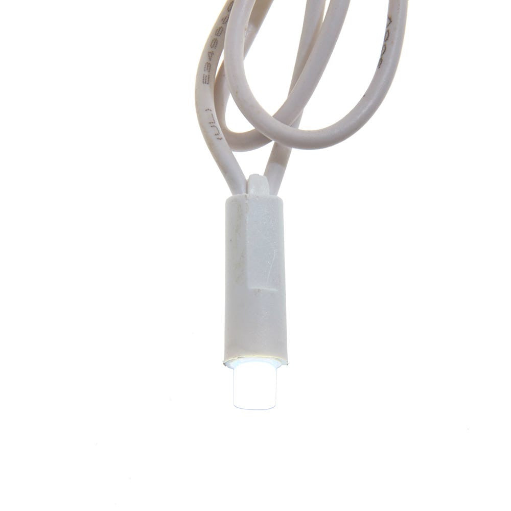 24.5' UL 50L Pure White Frost Twinkle 5MM LED Connectible Light Set With White Wire