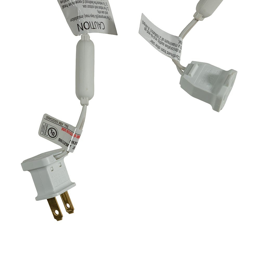 24.5' UL 50L Pure White Frost Twinkle 5MM LED Connectible Light Set With White Wire