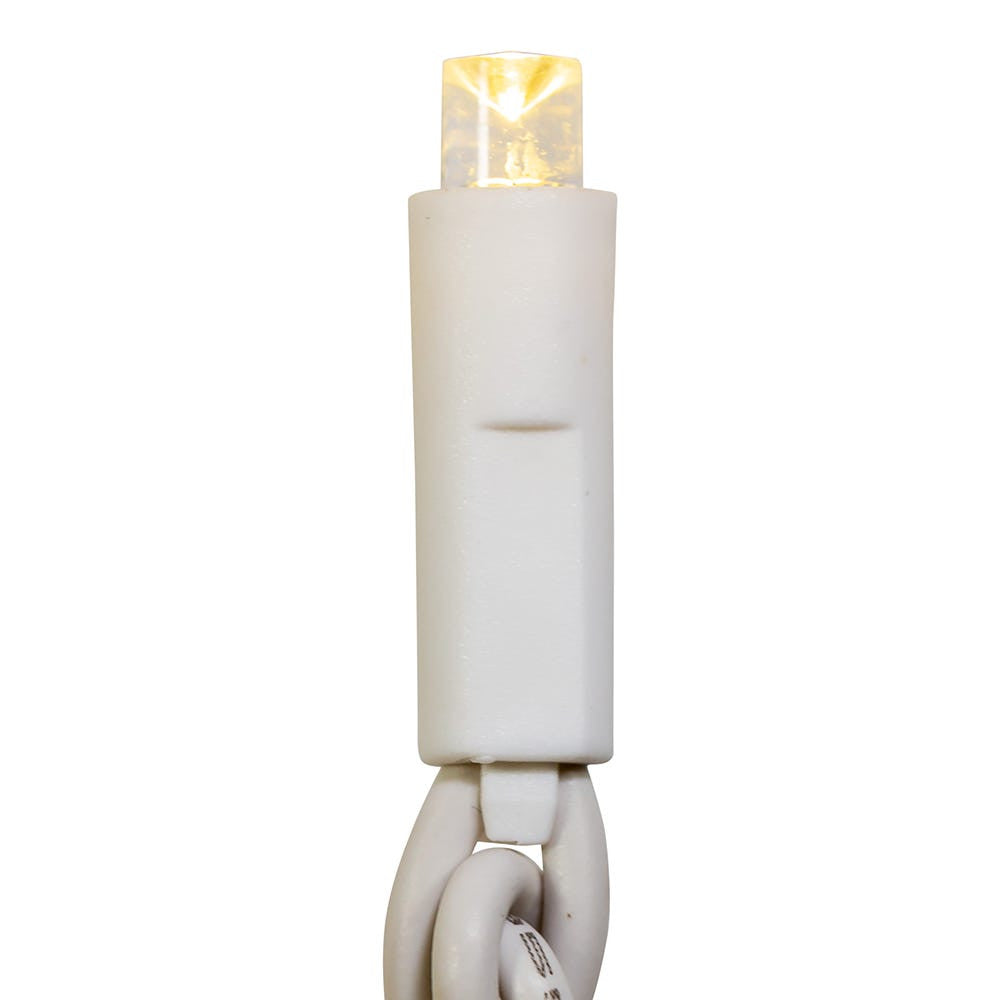 24.5' UL 50L Warm White Twinkle 5MM LED Connectible Light Set With White Wire