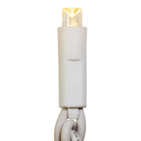 24.5' UL 50L Warm White Twinkle 5MM LED Connectible Light Set With White Wire