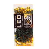 49.5' UL 100L Classic Warm White 5MM LED Connectible Light Set With Green Wire
