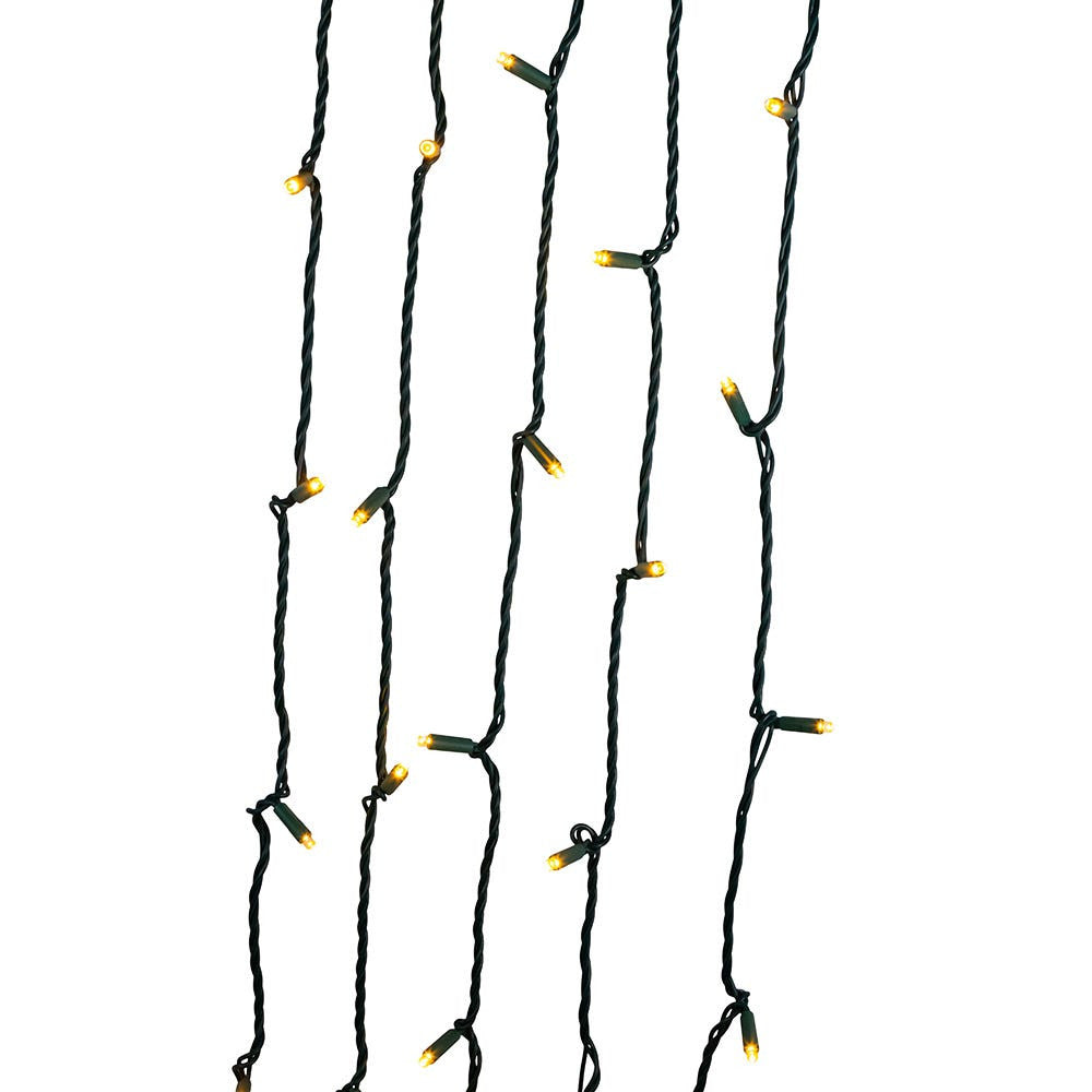 49.5' UL 100L Classic Warm White 5MM LED Connectible Light Set With Green Wire