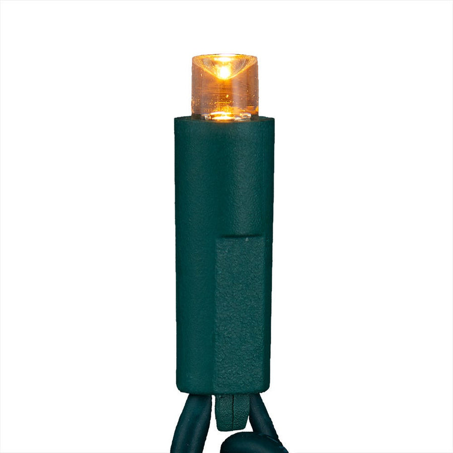 49.5' UL 100L Classic Warm White 5MM LED Connectible Light Set With Green Wire