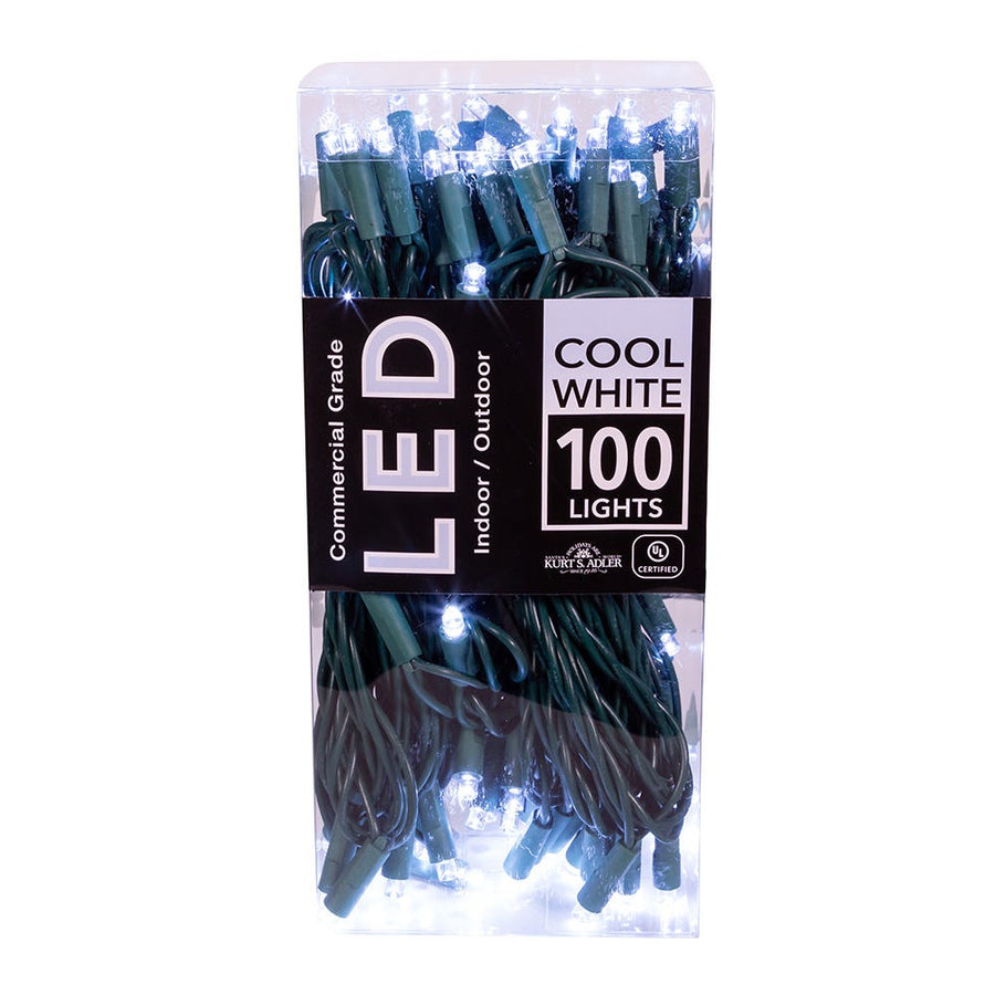 49.5' UL 100L Cool White 5MM LED Connectible Light Set With Green Wire