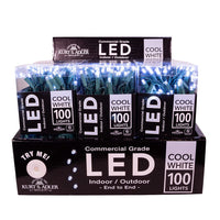 49.5' UL 100L Cool White 5MM LED Connectible Light Set With Green Wire