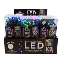 49.5' UL 100L Multicolored Frost 5MM LED Connectible Light Set With Green Wire