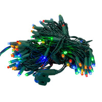 49.5' UL 100L Multicolored 5MM LED Connectible Light Set With Green Wire