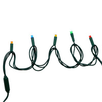 49.5' UL 100L Multicolored 5MM LED Connectible Light Set With Green Wire