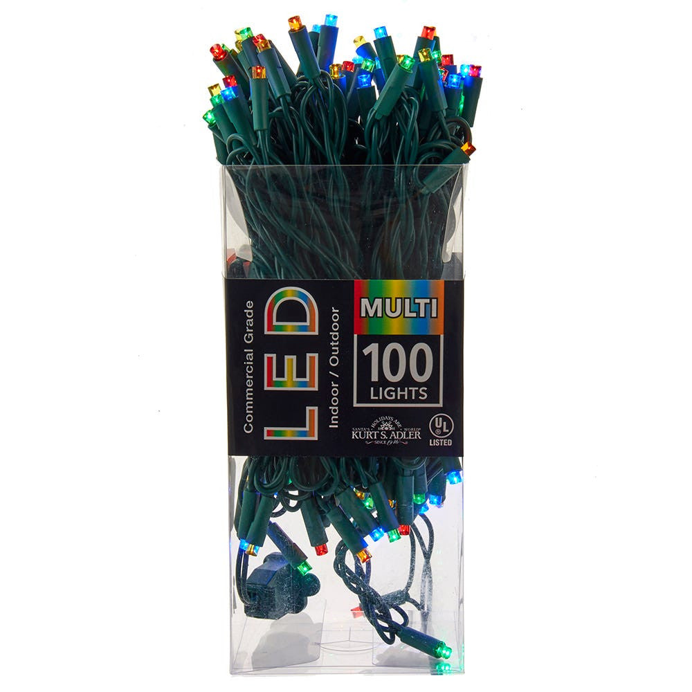 49.5' UL 100L Multicolored 5MM LED Connectible Light Set With Green Wire
