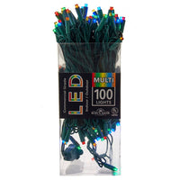 49.5' UL 100L Multicolored 5MM LED Connectible Light Set With Green Wire